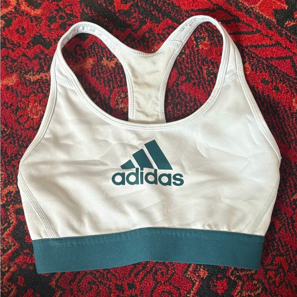 Teal Adidas Racerback Sports Bra with Mesh Back